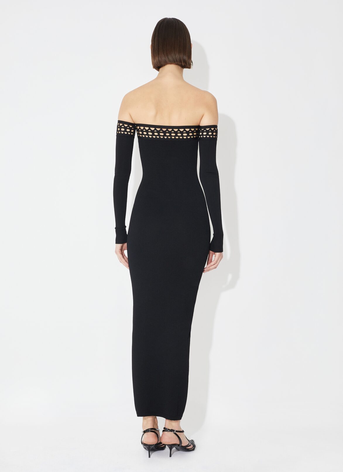 VIENNE OFF-SHOULDER DRESS ALAÏA BLACK VIENNE OFF-SHOULDER DRESS